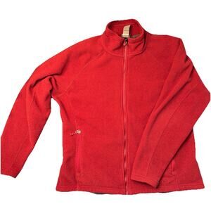 REI Sweatshirt Collared Full Zip Red Fleece Zip Pockets Gorpcore Womens Size‎ XL